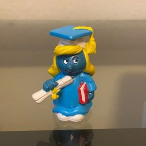 Vintage Rare Smurfette Graduate Figurine